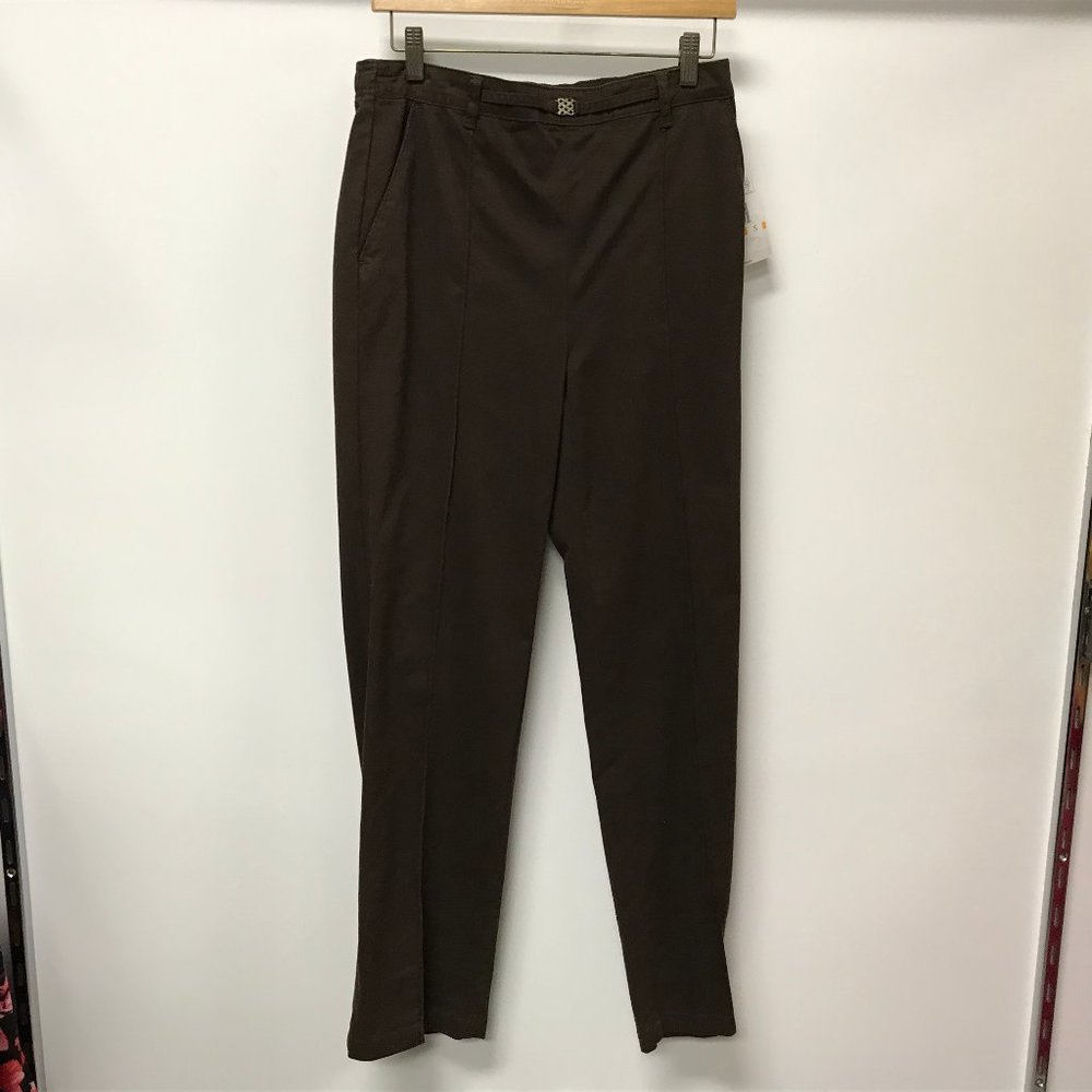 NWT Capagallo Brown Pull On Stretch 2 Pocket Pants